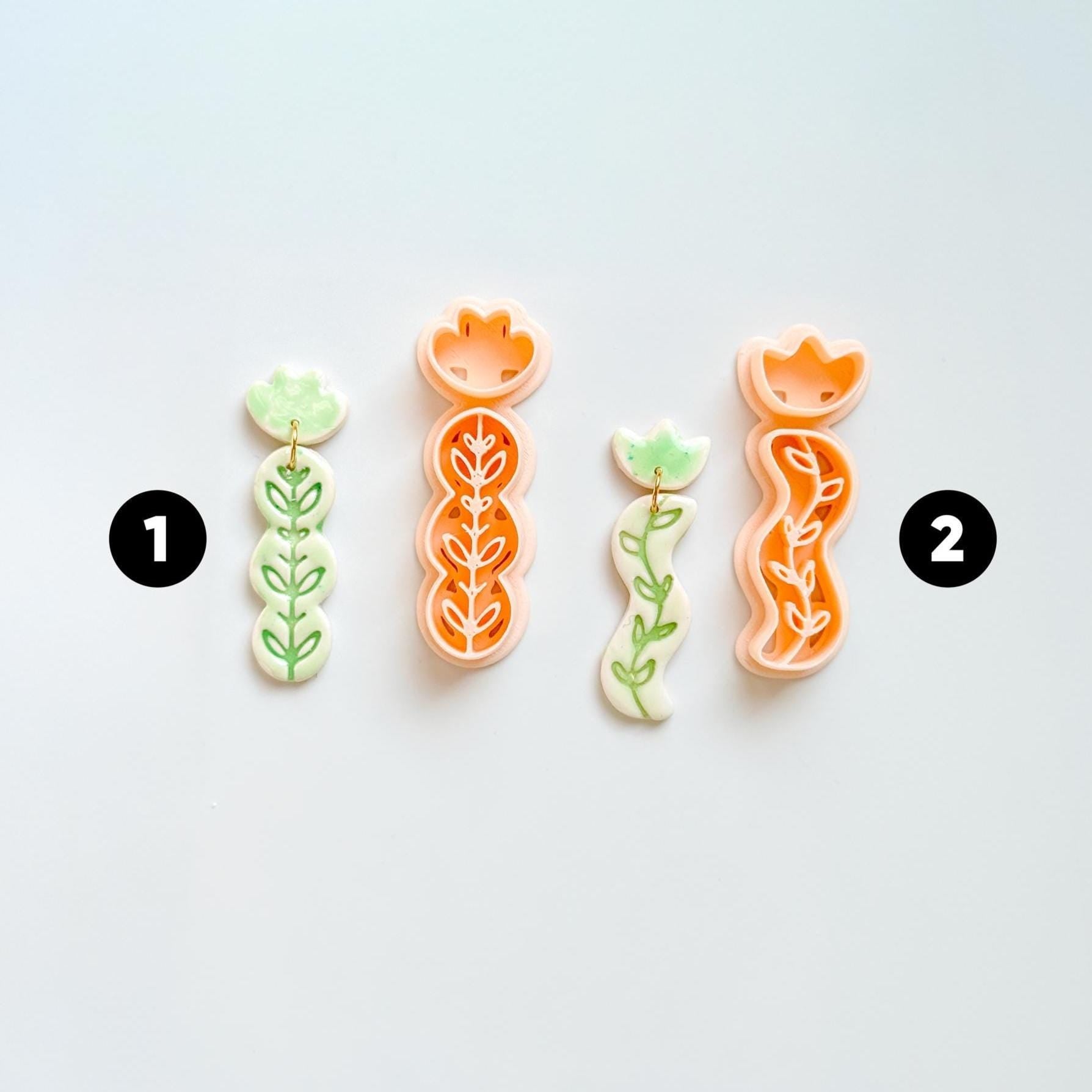 Sprig Set Clay Cutter: Botanical Vine Earring Shapes