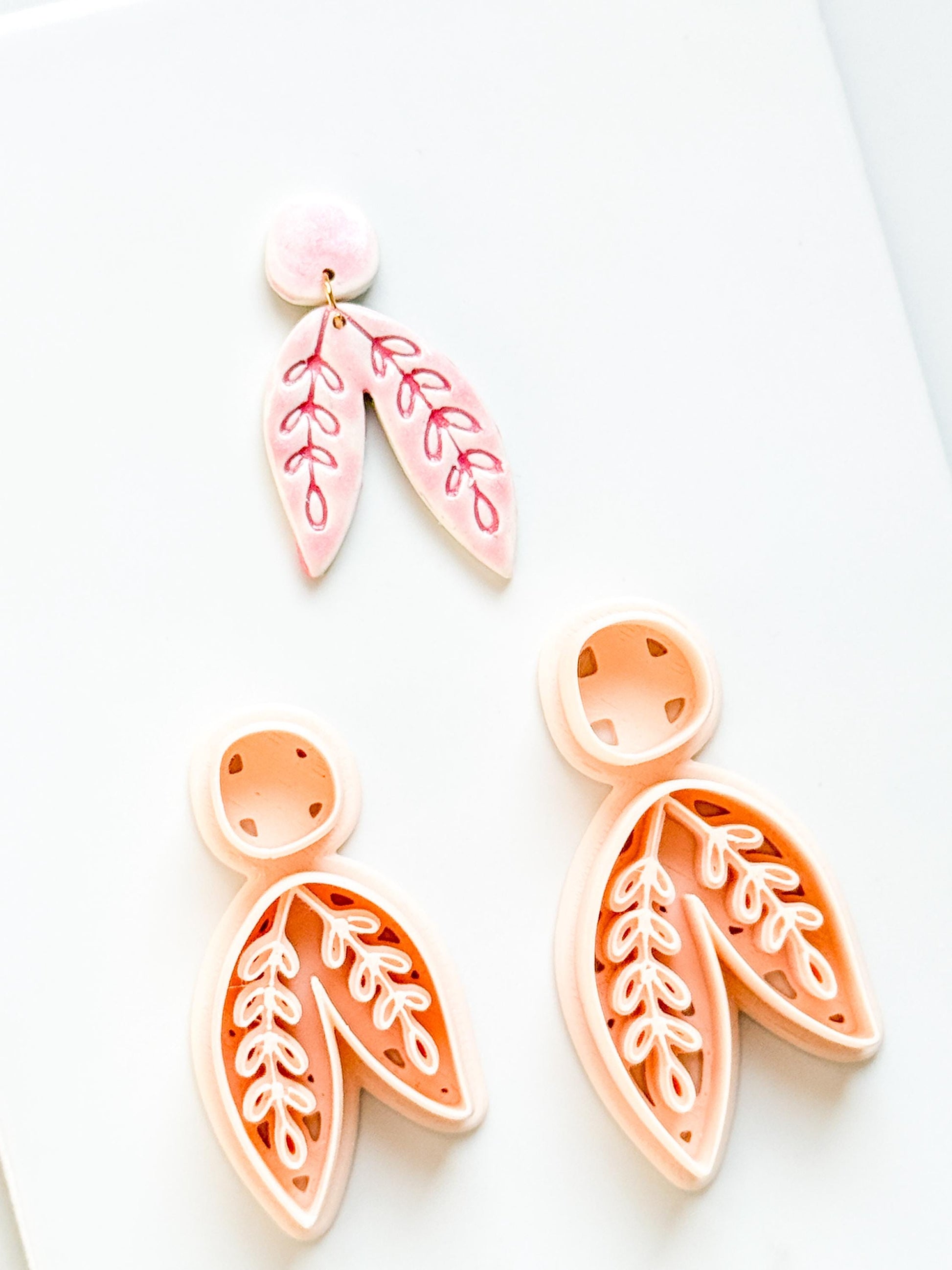 Willow Drop Clay Cutter: Botanical Leaf Dangle Design
