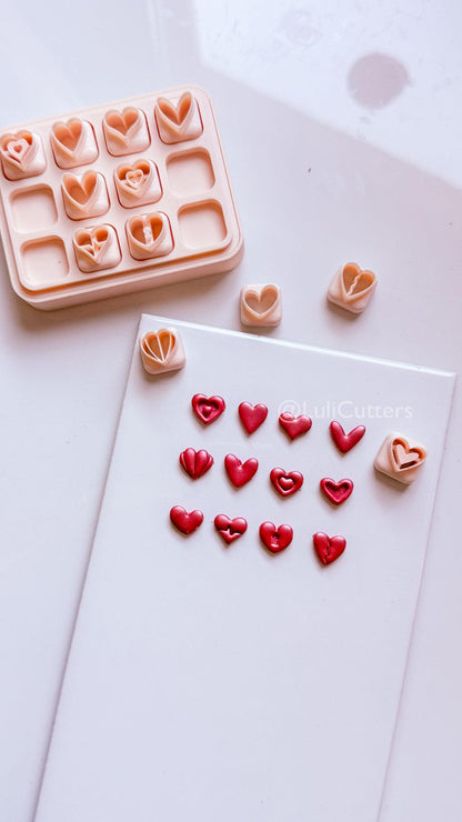Micro Valentine Heart Clay Cutters: Love Symbols Set
