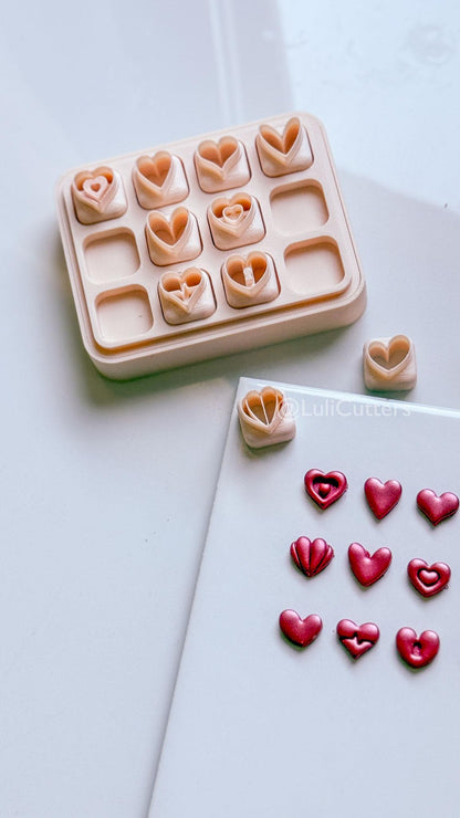 Micro Valentine Heart Clay Cutters: Love Symbols Set