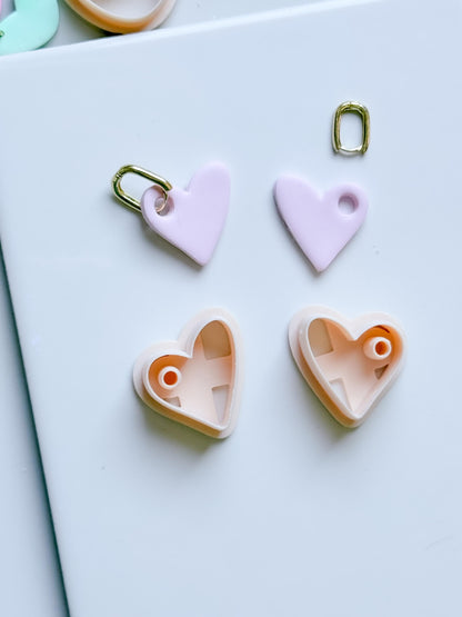 Interchangeable Hoop Heart Clay Cutter: Open Heart Silhouette