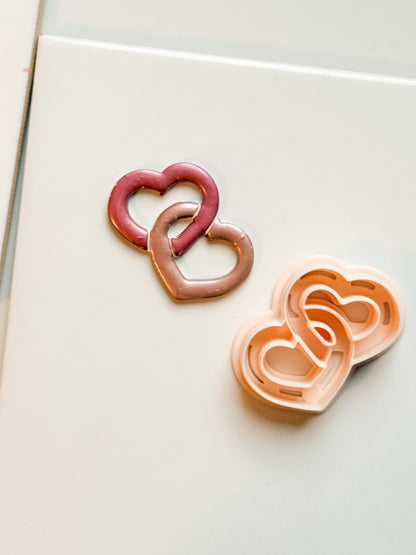 Chained Hearts Clay Cutters: Interlocked Heart Duo