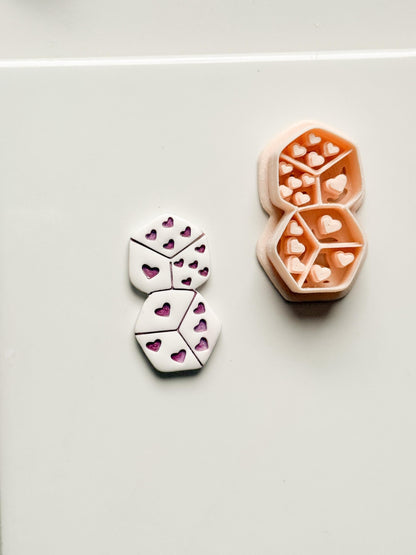 Love Roll Clay Cutters: Heart Pattern Dice Duo