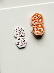 Love Roll Clay Cutters: Heart Pattern Dice Duo