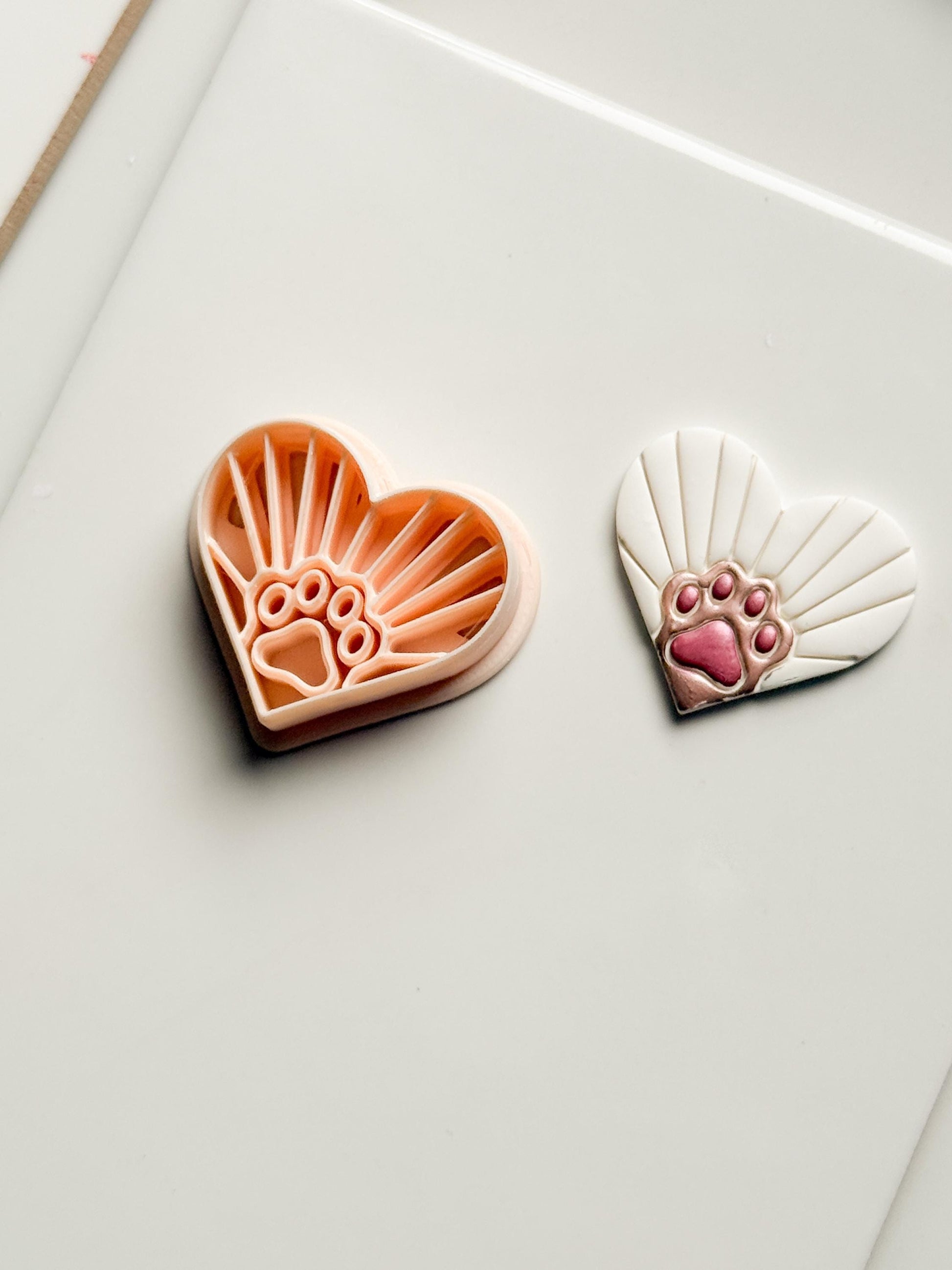 Sunrise Paws Clay Cutter: Heart Paw Design