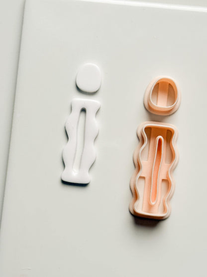 Wavy Pillar Drop Clay Cutters: Sculptural Column Shape