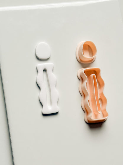 Wavy Pillar Drop Clay Cutters: Sculptural Column Shape
