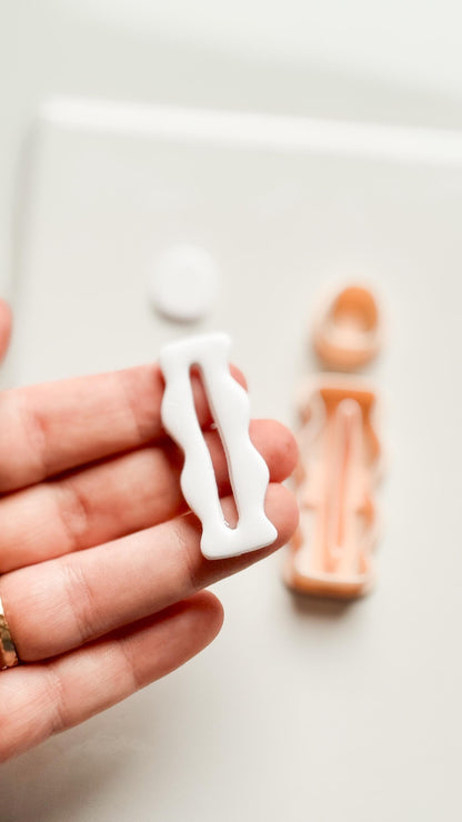 Wavy Pillar Drop Clay Cutters: Sculptural Column Shape