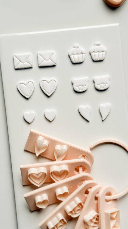 Valentines Stud Set Clay Cutters: Mini Icon Shapes