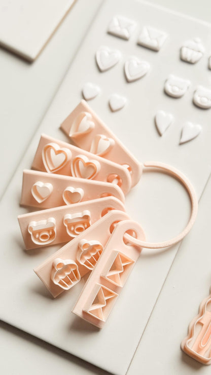 Valentines Stud Set Clay Cutters: Mini Icon Shapes