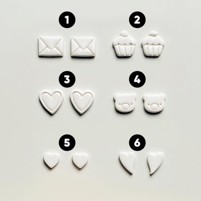Valentines Stud Set Clay Cutters: Mini Icon Shapes