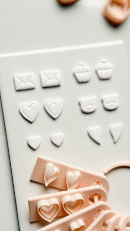 Valentines Stud Set Clay Cutters: Mini Icon Shapes