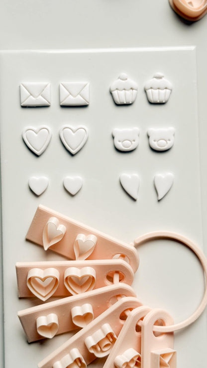 Valentines Stud Set Clay Cutters: Mini Icon Shapes