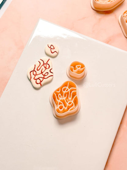 Soft Chaos Clay Cutter: Abstract Organic Line Design