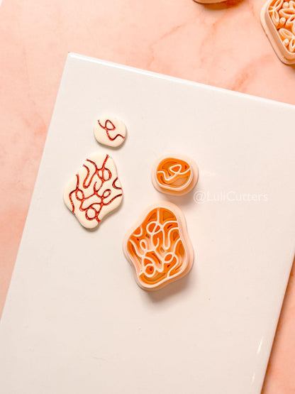 Soft Chaos Clay Cutter: Abstract Organic Line Design