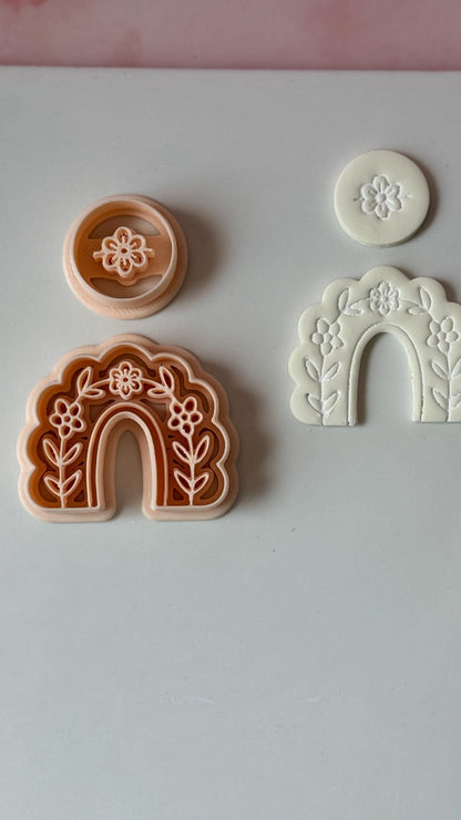 Ava Linden Clay Cutter: Floral Arch & Round Shapes