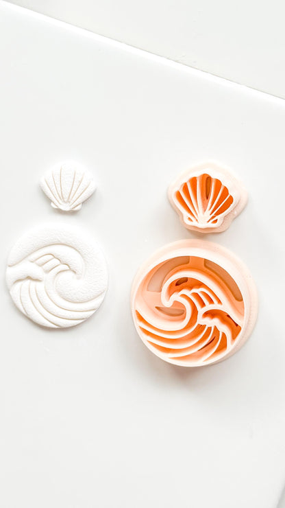 Sea Muse Clay Cutter: Ocean Wave & Shell Motif Design