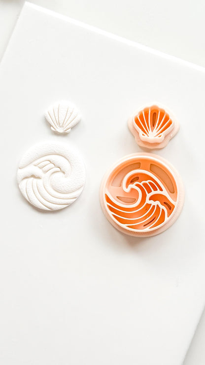 Sea Muse Clay Cutter: Ocean Wave & Shell Motif Design