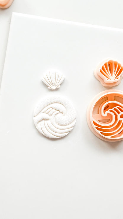 Sea Muse Clay Cutter: Ocean Wave & Shell Motif Design
