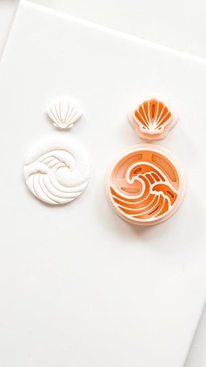 Sea Muse Clay Cutter: Ocean Wave & Shell Motif Design