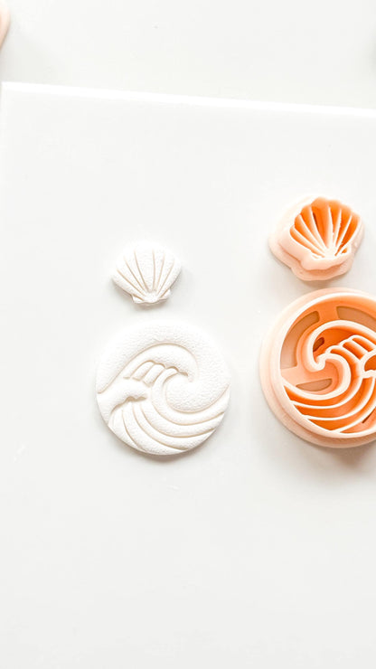 Sea Muse Clay Cutter: Ocean Wave & Shell Motif Design