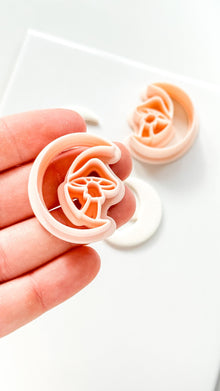 Moon & Mushroom Clay Cutter: Crescent Moon Fantasy Design