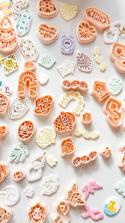 Moon & Mushroom Clay Cutter: Crescent Moon Fantasy Design