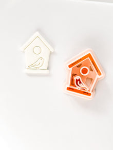 Birdhouse Polymer Clay Cutter: Embossed Bird Shape for Spring Earrings