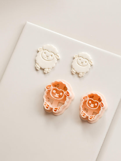 Spring Lamb Polymer Clay Cutter: Embossed Sheep Shape for Easter Earrings