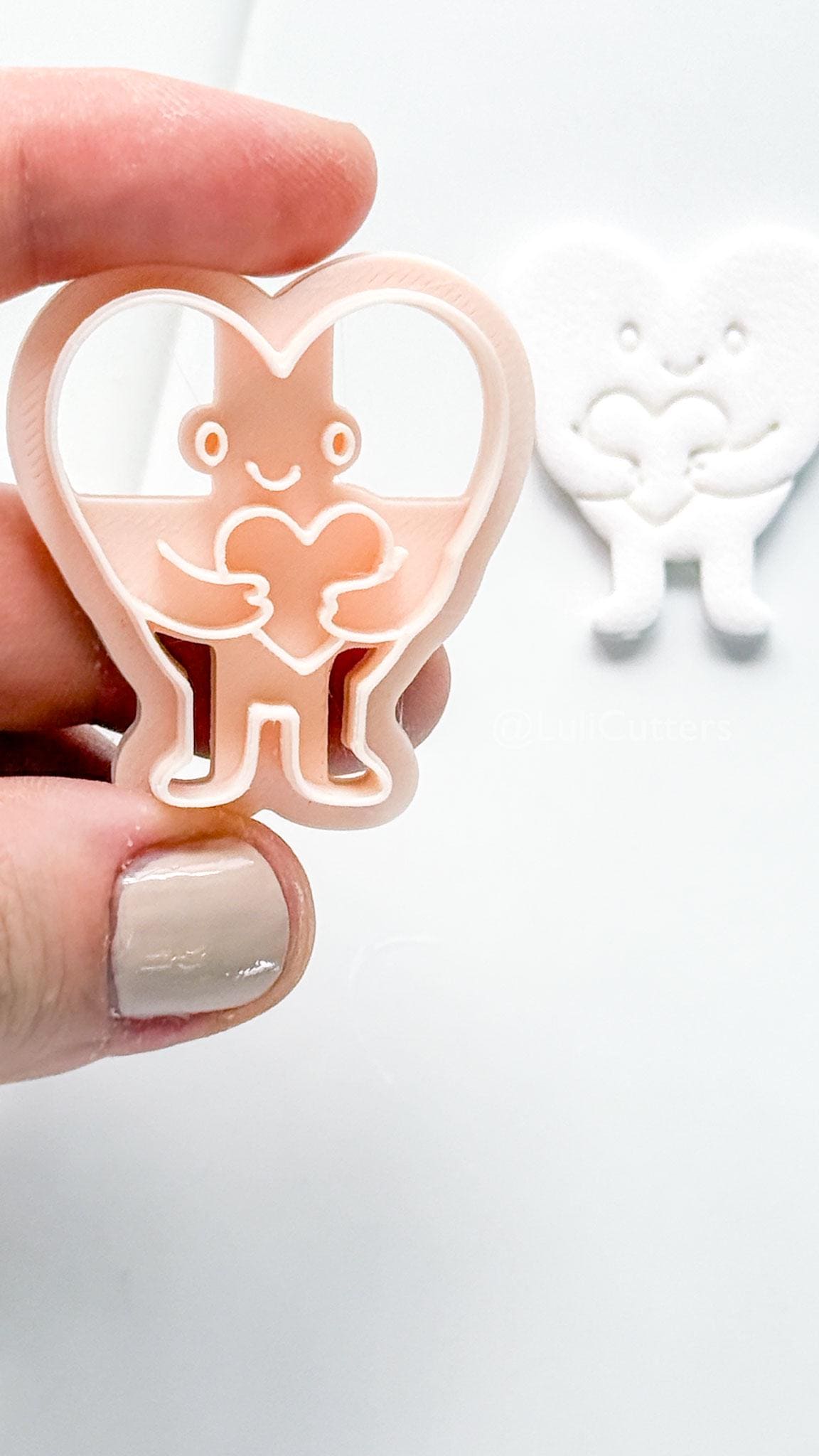 Huggy Heart Character Polymer Clay Cutter