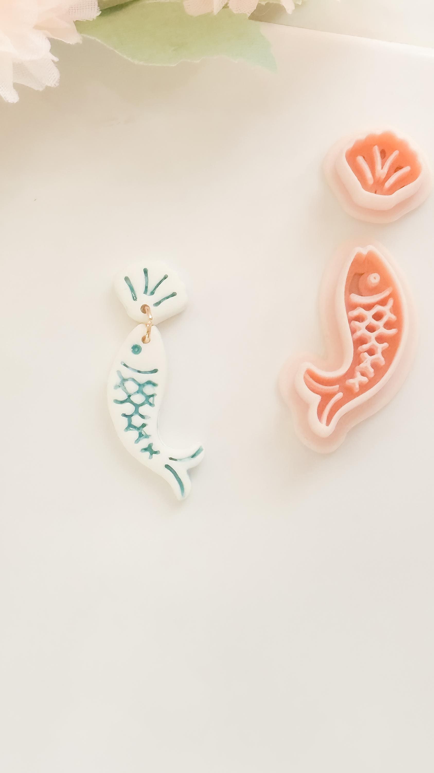 Fishy Set Polymer Clay Cutter: Aquatic Marine Embosser Kit