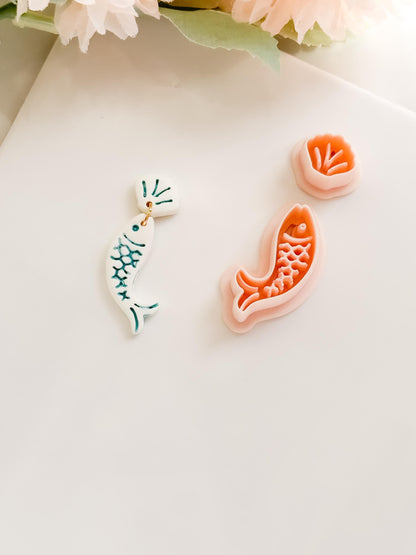 Fishy Set Polymer Clay Cutter: Aquatic Marine Embosser Kit