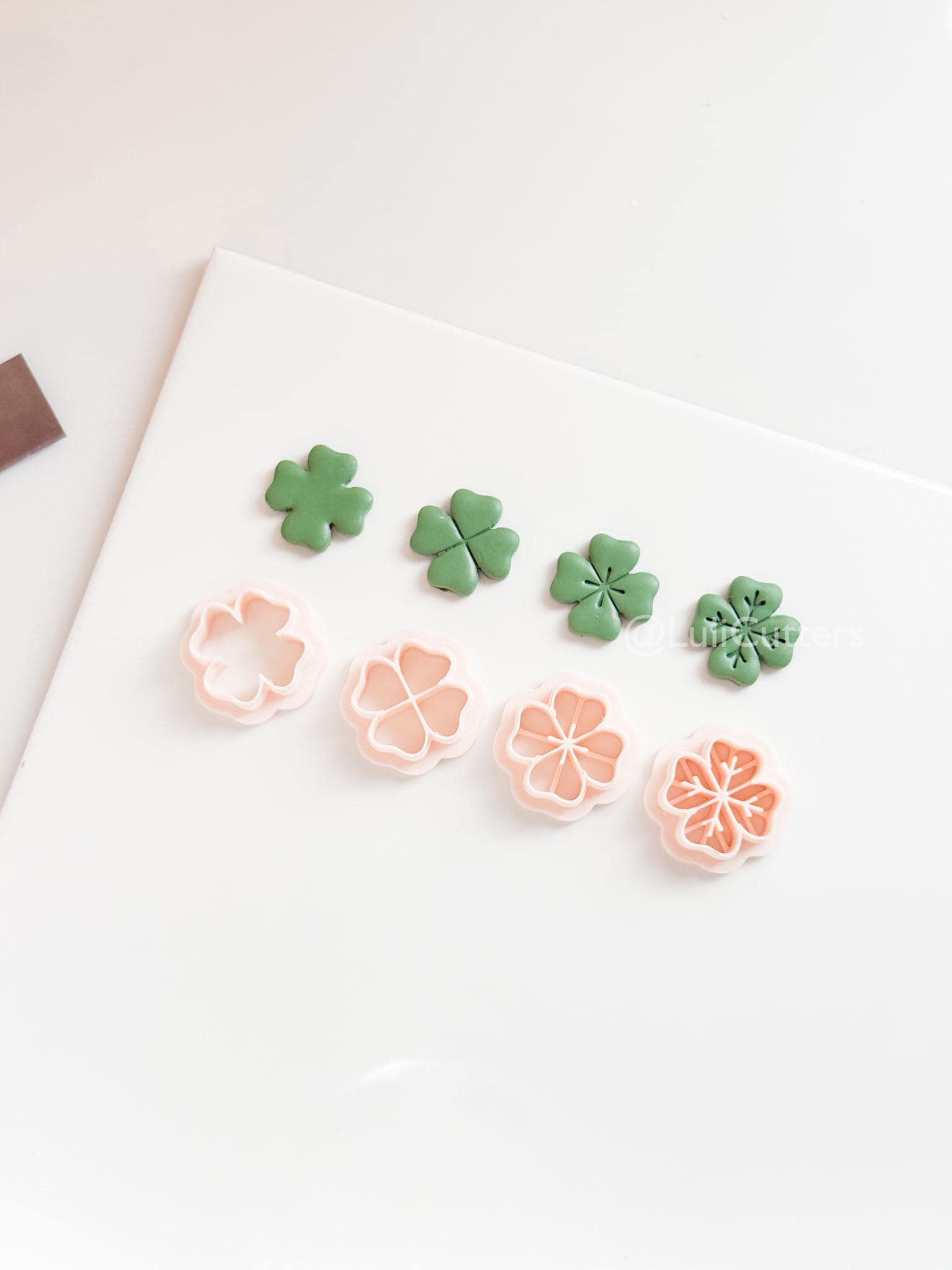 Four Leaf Clover Polymer Clay Cutters: 4 Detail Styles