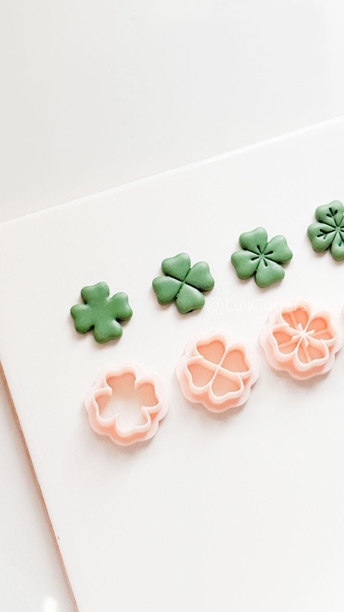 Four Leaf Clover Polymer Clay Cutters: 4 Detail Styles