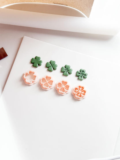 Four Leaf Clover Polymer Clay Cutters: 4 Detail Styles