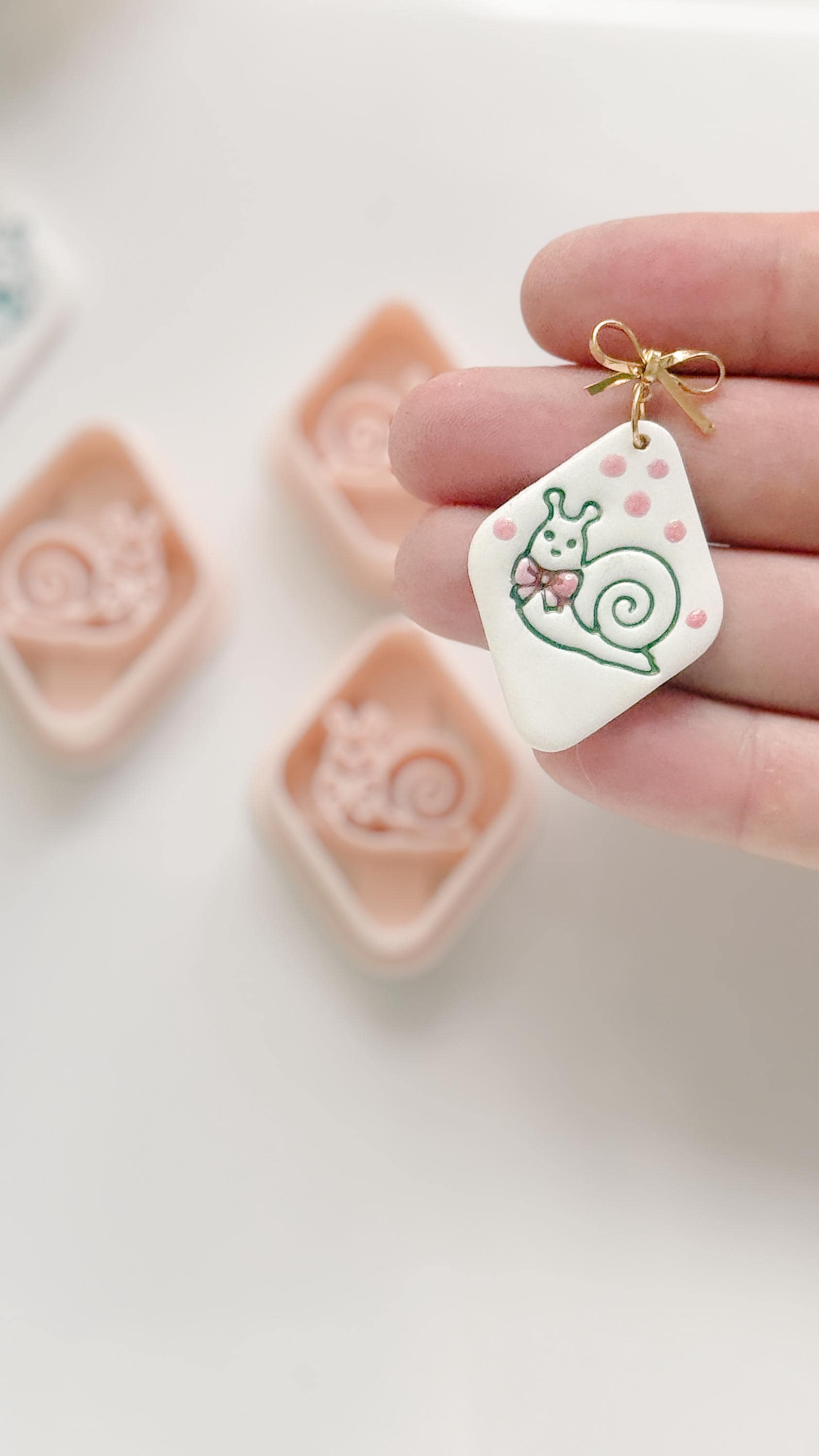 Tiny Snail Polymer Clay Cutter: Embossing Flower Detail Animal Jewelry Tool