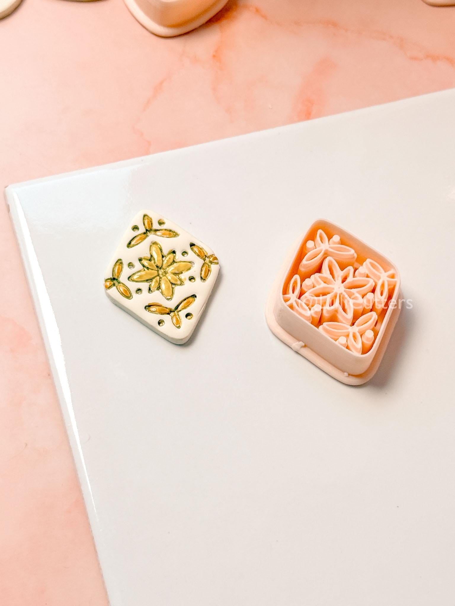 Folk Rosette Clay Cutter: Floral Geometric Pattern Design