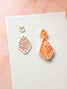 Folk Drop Clay Cutter: Geometric Teardrop Pattern Design