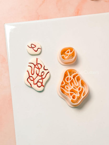 Soft Chaos Clay Cutter: Abstract Organic Line Design