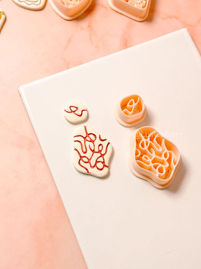 Soft Chaos Clay Cutter: Abstract Organic Line Design
