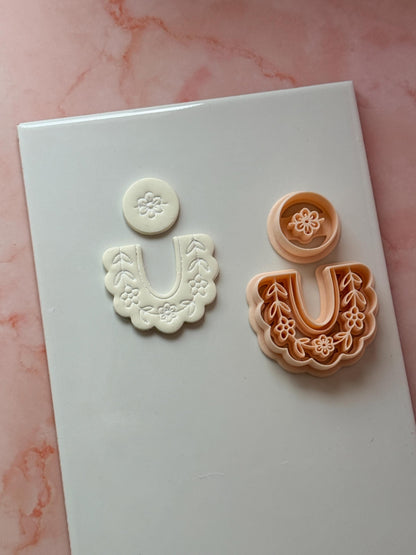 Ava Linden Clay Cutter: Floral Arch & Round Shapes