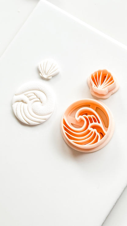 Sea Muse Clay Cutter: Ocean Wave & Shell Motif Design
