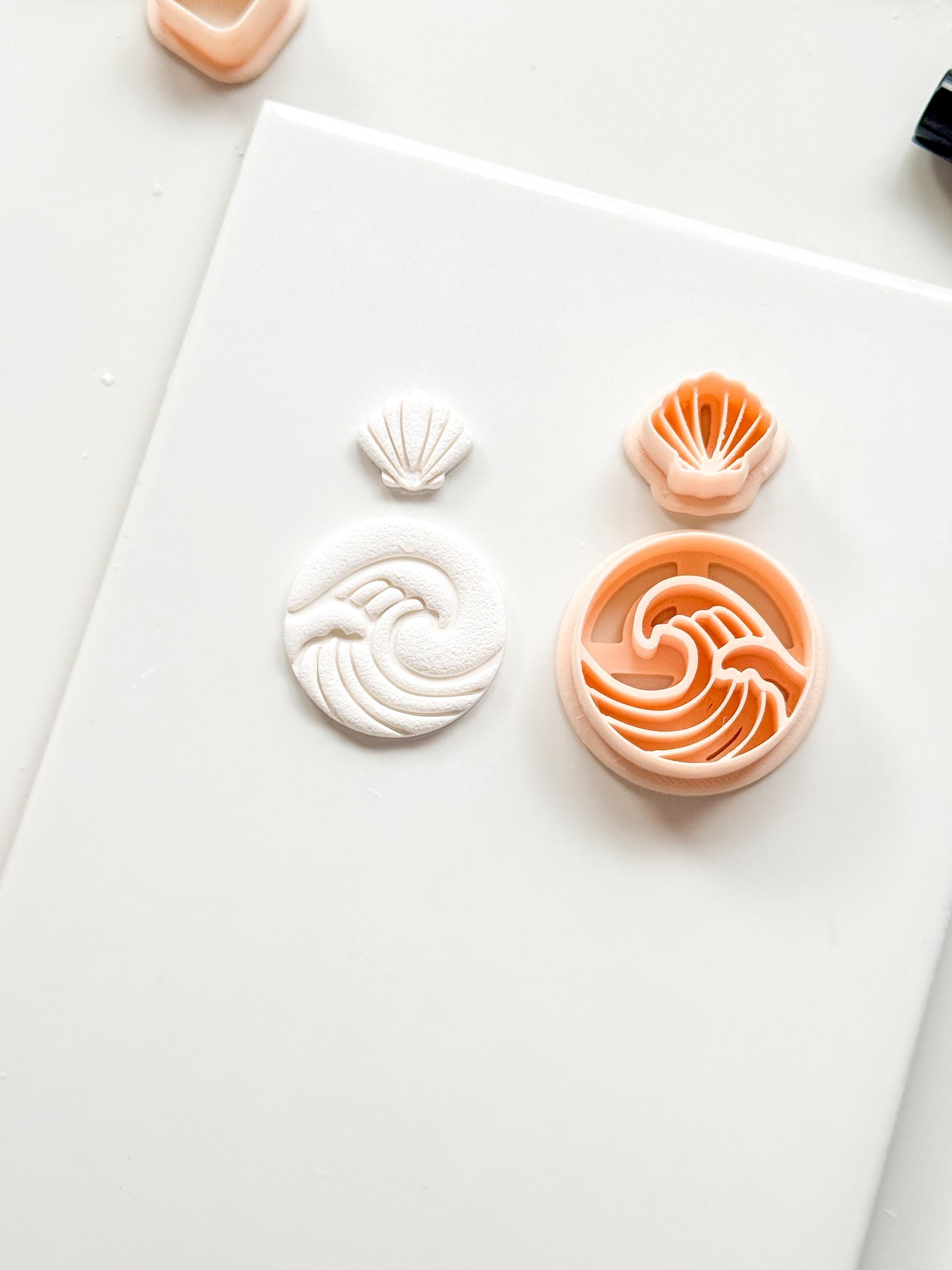 Sea Muse Clay Cutter: Ocean Wave & Shell Motif Design