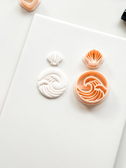 Sea Muse Clay Cutter: Ocean Wave & Shell Motif Design