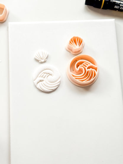Sea Muse Clay Cutter: Ocean Wave & Shell Motif Design