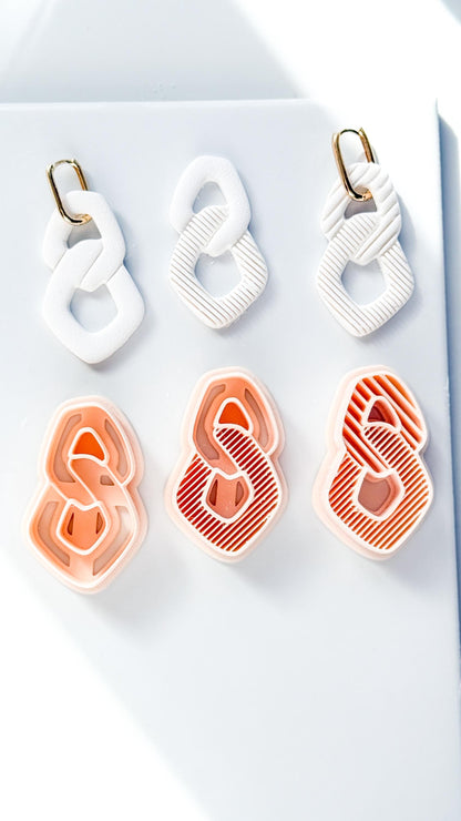 Soft Chain Clay Cutter: Linked Abstract Shape Design