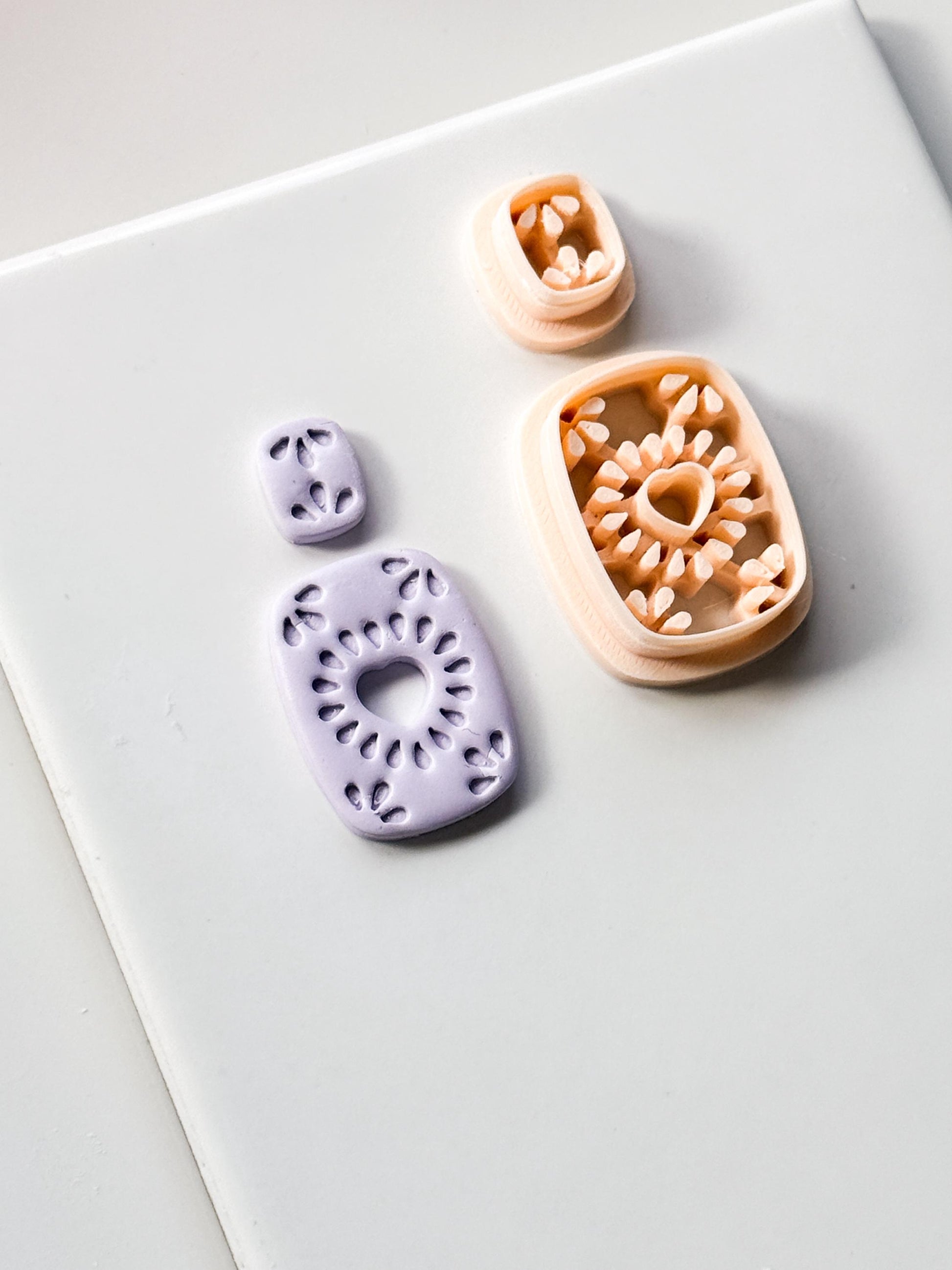 Radiant Heart Polymer Clay Cutter: Cutout Layered Heart