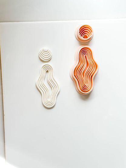 Lira Ripple Cutter: Organic Wavy Earring Shape for Polymer Clay