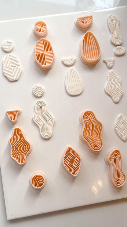 Lune Wave Cutter Set : Organic Wavy Earring Shape for Polymer Clay