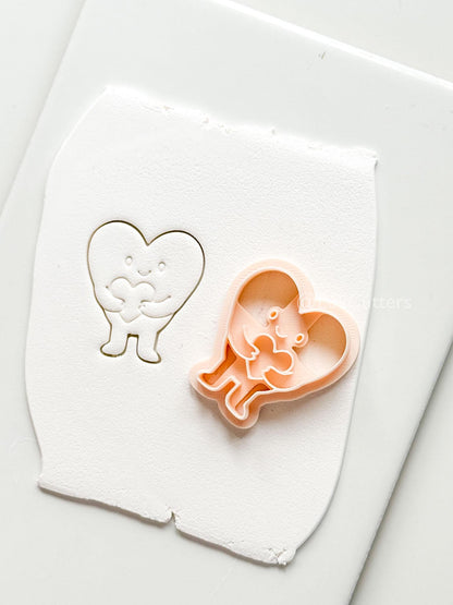 Huggy Heart Character Polymer Clay Cutter